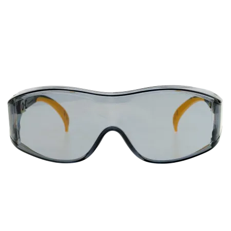 Очки защитные DENZEL открытые, поликарбонатные, увеличенная дымчатая линза, регулируемые дужки