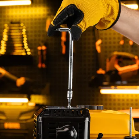 Вороток Г-образный DENZEL 150*40 мм, квадрат 1/4", CrV, матовый хром