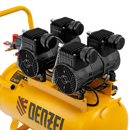 Компрессор безмасл. малошумный DENZEL DLP -3000/50, 3 кВт, 2х1,5 кВт,50 л, 2850 об/мин,500 л/мин