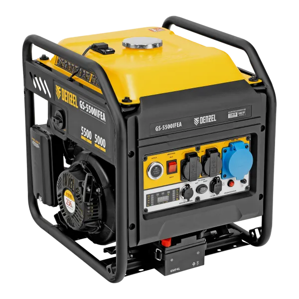 Генератор инверторный DENZEL GS-5500iFEA, 5,5 кВт, 230 В, открытый корпус, электростартер, ATS