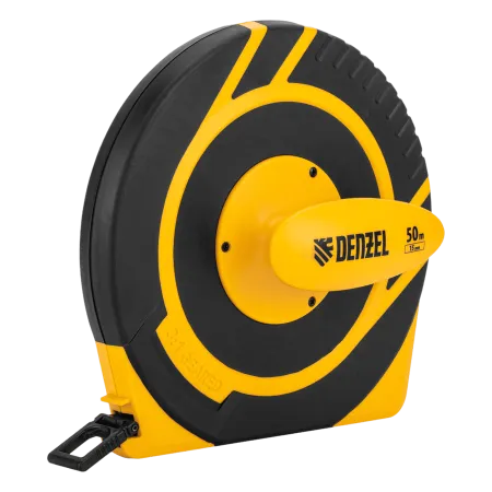 Рулетка геодезическая DENZEL 50 м х 15 мм, закрытый корпус, фиберглассовая лента