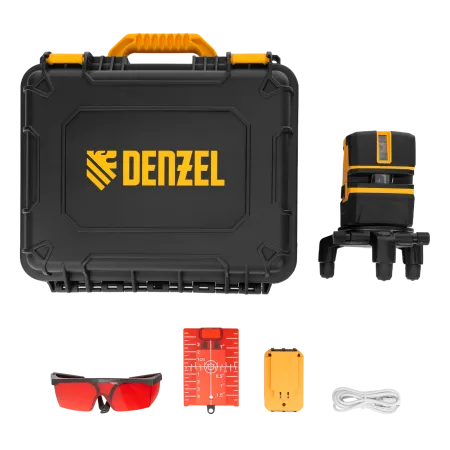 Лазерный уровень DENZEL LX 05 Red, 20 м, 635 нм, аккумулятор Li 5200 mAh, резьба 5/8