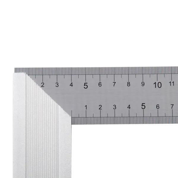 Угольник DENZEL 32396 250 мм, нержавеющая сталь, градуировка, алюминиевое основание