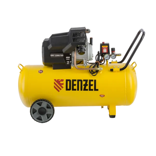 Компрессор воздушный DENZEL X-PRO DKV2200/100, 2.2 кВт, 400 л/мин, 100 л