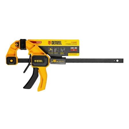 Струбцина DENZEL F-образная, быстрозажимная, 300 х 80 мм, усиленный нейлоновый корпус