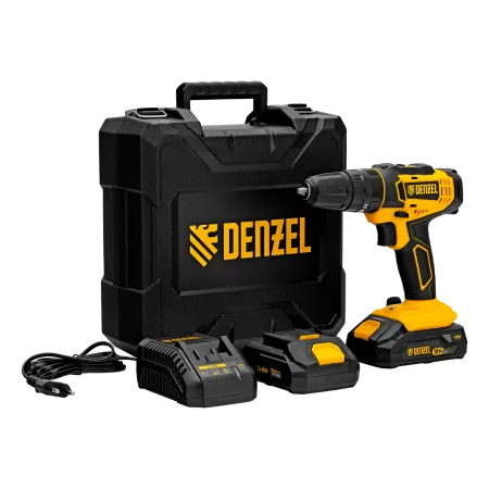 Дрель-шуруповерт аккумуляторная ударная DENZEL CID-18-02BM, Li-Ion, 18 В, 2 акк.