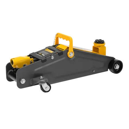 Домкрат гидравлический DENZEL подкатной с фиксатором, 2,8 т, 135-385 мм