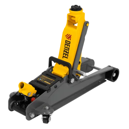 Домкрат гидравлический подкатной с фиксатором DENZEL 2,5 т, 85-385 мм