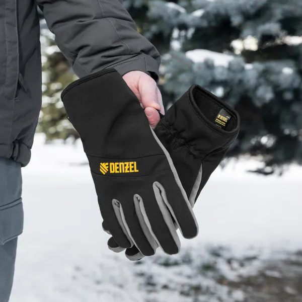 Перчатки универсальные DENZEL, двойные, работа с сенсорным экраном, размер 10