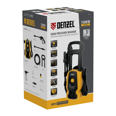 Моечная машина высокого давления DENZEL R-125, 1500 Вт, 125 бар, 350 л/ч