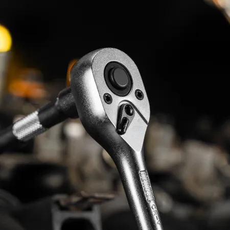 Ключ-трещотка DENZEL 1/4", 90 зубьев, с быстрым сбросом, CrV