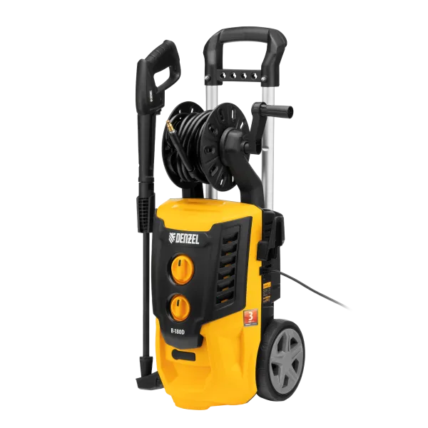 Моечная машина высокого давления DENZEL R-180D, 2200 Вт, 180 бар, 380 л/ч, с барабаном
