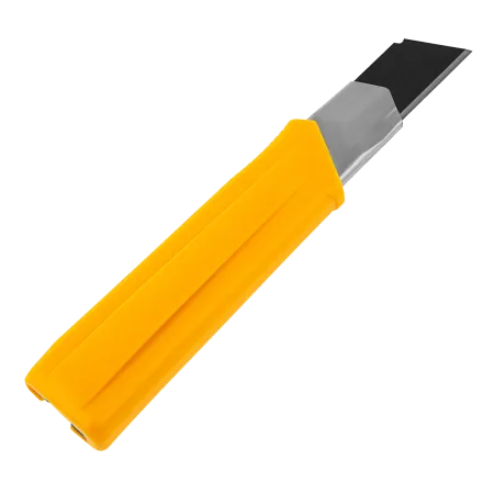 Нож DENZEL 25 мм, сменное лезвие, SK4, корпус из TPR, метал. направляющая, винтовой фиксатор