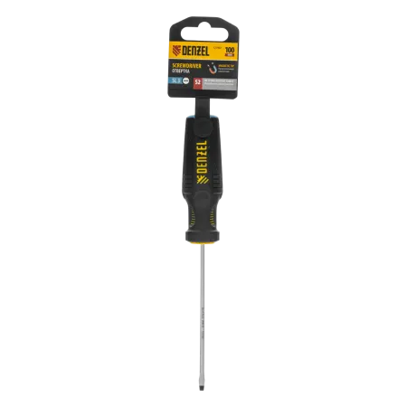 Отвертка DENZEL SL3х100 мм, S2, 3к рукоятка