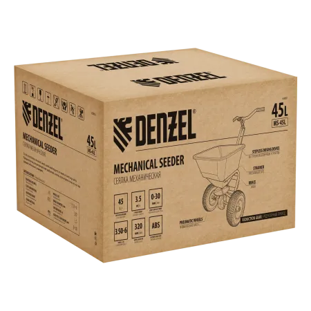 Механическая сеялка на колесах DENZEL 45 л