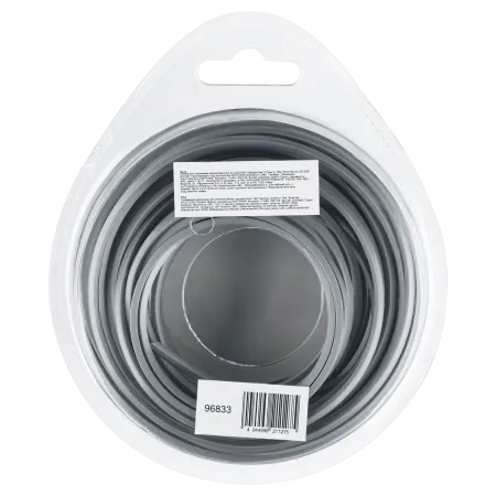 Леска для триммера DENZEL армированная алюминием квадратная, 2,0мм х 15м, блистер ALUFLEX