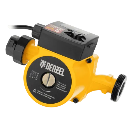 Циркуляционный насос DENZEL CP25-4, напор 4 м, 50 л/мин, 1 м кабель, монт. длина 180 мм