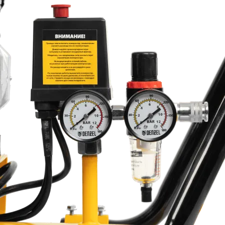 Компрессор безмасляный, малошумный DENZEL DLS 1800/100,1800 Вт, 3x600, 100 л, 345 л/мин