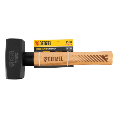 Кувалда DENZEL 1500 г, кованая головка, буковая рукоятка