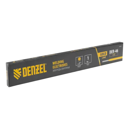 Электроды DENZEL DER-46 Goldline, диам. 3 мм, 1 кг, рутил-целлюлозное покрытие