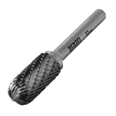 Борфреза по металлу DENZEL твердосплавная, цилиндрическая закругленная, тип-С, 12 мм