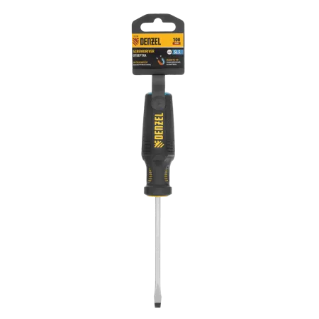 Отвертка DENZEL SL5x100 мм, CrV, трехкомпонентная рукоятка