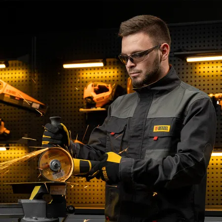 Очки защитные DENZEL открытые, поликарбонатные, дымчатая линза