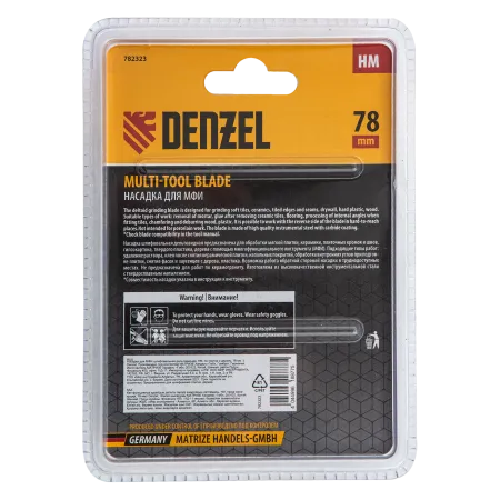 Насадка для МФИ DENZEL 782323 шлифовальная дельтавидная, HM, по плитке и дереву, 78 мм