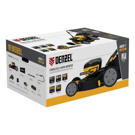 Газонокосилка аккумуляторная бесщет. DENZEL DLM-460, 460 мм, травосб. 65 л., Li-Ion, 40 В