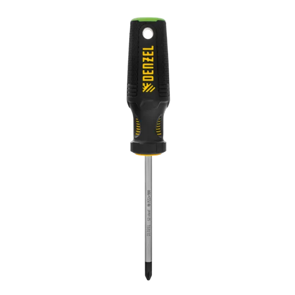 Отвертка DENZEL PZ2x100 мм, S2, 3к рукоятка