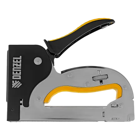 Степлер DENZEL скобы в комплекте, плавная регулировка удара, 2К рукоятка, тип 53, 4-14 мм
