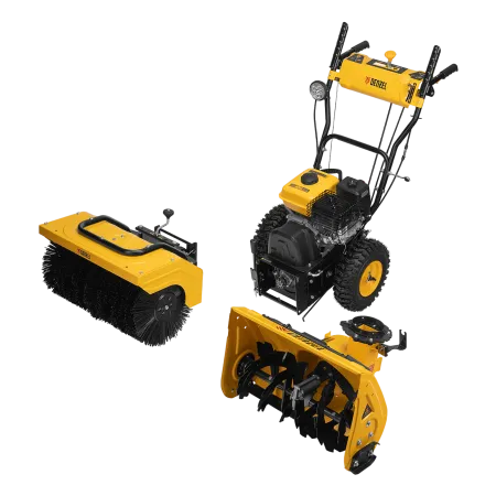 Снегоуборщик гибридный с функц. подметания DENZEL SWB-600, 212 сс, руч. старт, 2 насадки