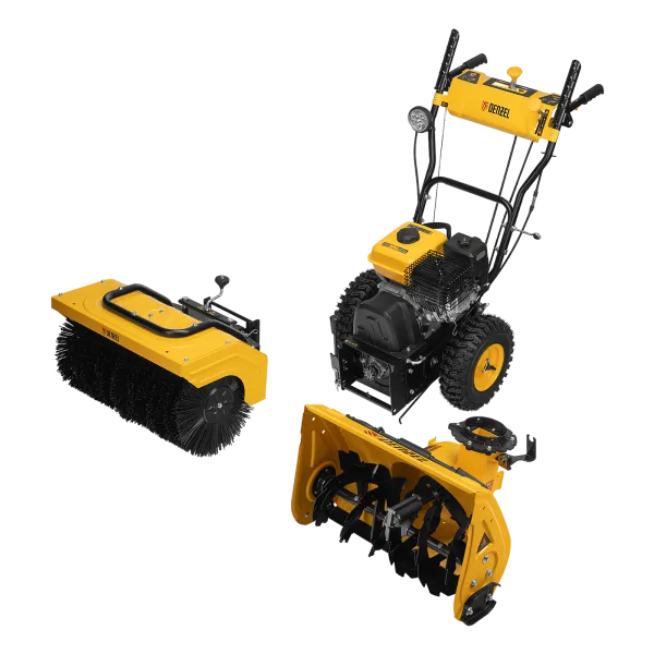 Снегоуборщик гибридный с функц. подметания DENZEL SWB-600, 212 сс, руч. старт, 2 насадки