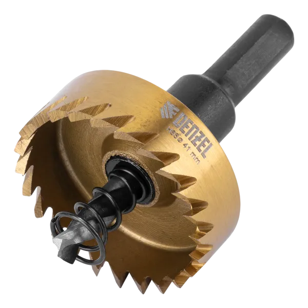 Коронка по металлу DENZEL 724113, 41 мм, HSS, нитридтитановое покрытие