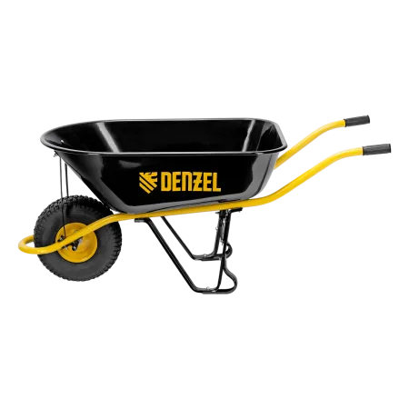Тачка строительная DENZEL, усиленная, объем 130 л, 230 кг, колесо 15х6.00-6