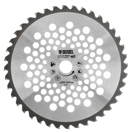 Диск для триммера DENZEL 255 х 25,4 40 зубьев