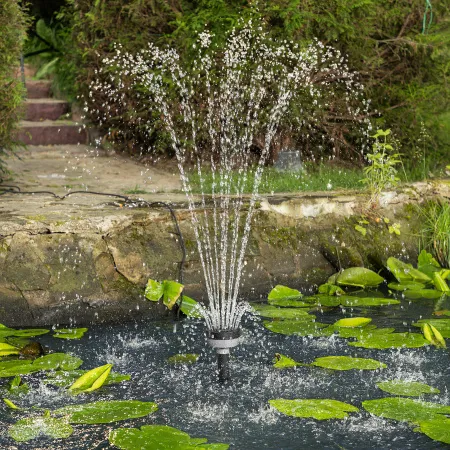 Насос фонтанный DENZEL FNP90-39, 92 Вт, подъем 3,9 м, 3200 л/ч, колокольчик/каскад/гейзер