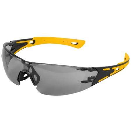 Очки защитные DENZEL открытые, поликарбонатные, дымчатая линза, 2х комп.дужки