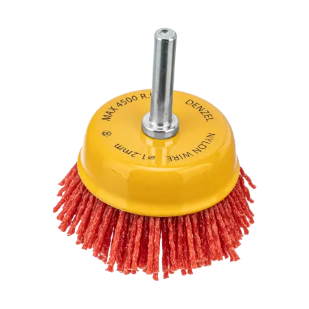 Щетка для дрели DENZEL, 65 мм, Чашка, со шпилькой, нейлоновая щетина