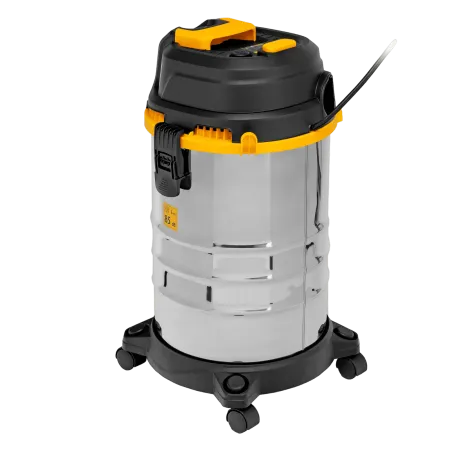 Пылесос строительный DENZEL RVC30, 1400 Вт, бак 30 л, шланг 3 м, розетка с автосинхр.