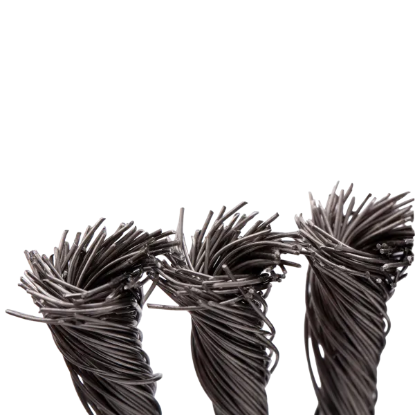 Щетка для УШМ DENZEL 746383, 200 мм, «плоская», крученая нержавеющая проволока 0.5 мм, посадка 22.2 мм