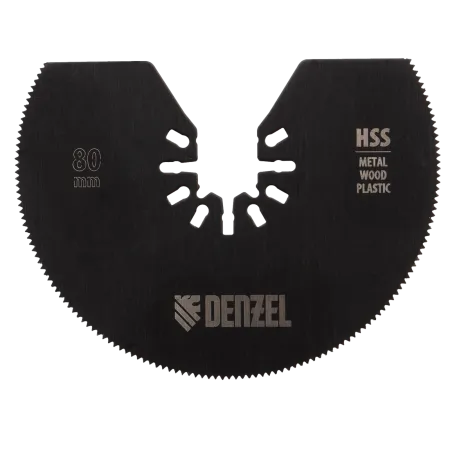 Насадка для МФИ DENZEL 782301 отрезная полукруг, HSS, по металлу и дереву, 80 мм х 1,2 мм