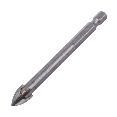 Сверло по керамической плитке DENZEL 10 мм, крестовая пластина, шестигранный хвостовик