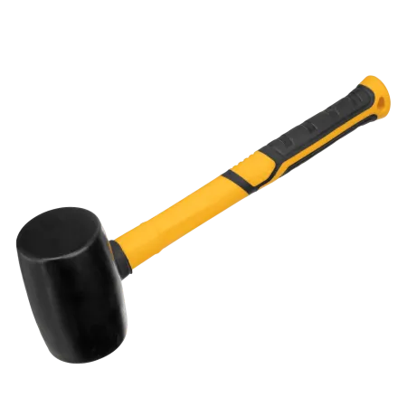 Киянка резиновая DENZEL 450 г, черная, фибергласовая рукоятка c TPR покрытием