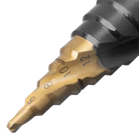 Сверло ступенчатое DENZEL, 4-6-8-10-12-14-16-18-20-22-24-26-28-30-32 мм, Р6М5, 6-гр. хвостовик