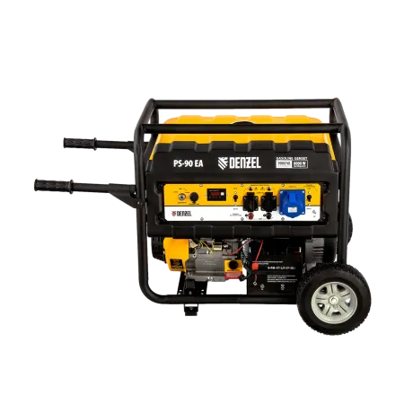 Генератор бензиновый DENZEL PS 90 EA, 9.0 кВт, 230В, 25 л, электростартер