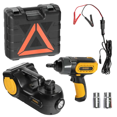 Домкрат DENZEL электрогидравлический «3 в 1» (1,5 т), 12В, с гайковертом электрическим