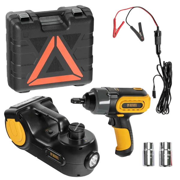 Домкрат DENZEL электрогидравлический «3 в 1» (1,5 т), 12В, с гайковертом электрическим