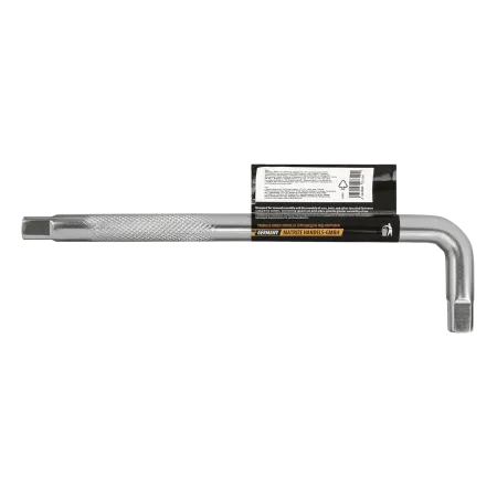 Вороток Г-образный DENZEL 250*50 мм, квадрат 1/2", CrV, матовый хром