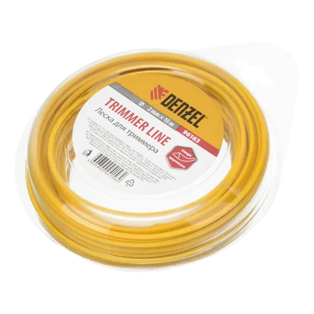 Леска для триммера DENZEL 96163, 2 мм x 15 м, треугольная